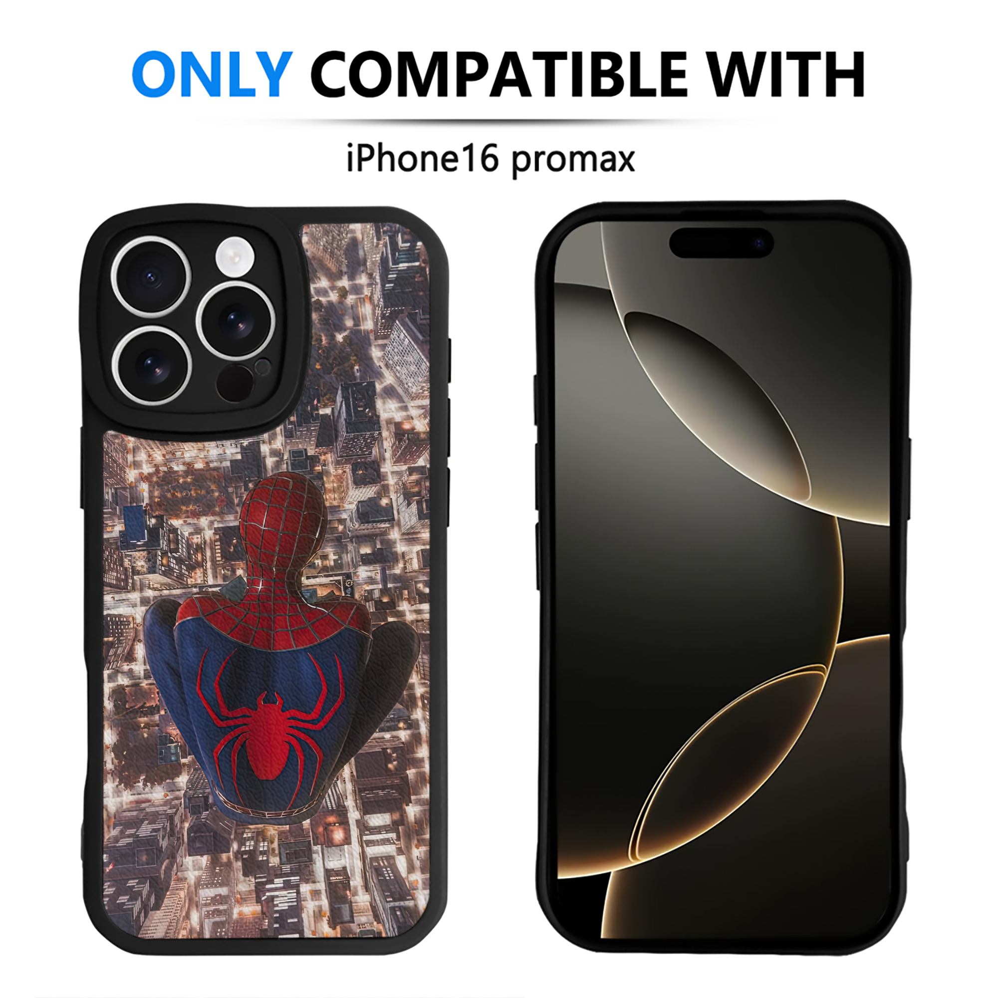 （画像用） Spider Man スパイダーマン 【iPhone 16シリーズ対応】シリコンスマホケース（レザー調） 材質：シリコン